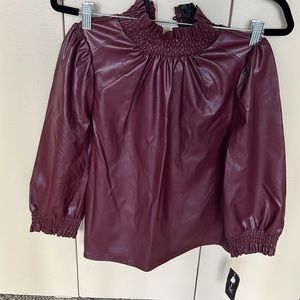 Brand new never worn! Burgundy INC pleather top!